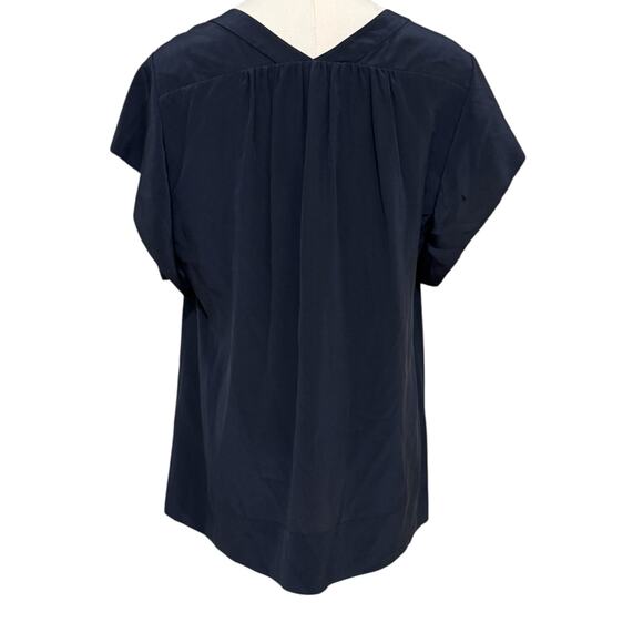 Rebecca Taylor Navy Sleeveless Classic Silk Blouse Career Office Work Classy 8 - Picture 8 of 8